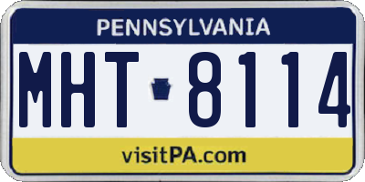 PA license plate MHT8114