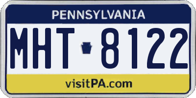 PA license plate MHT8122