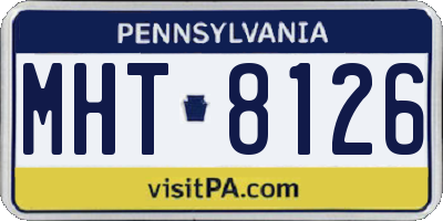 PA license plate MHT8126