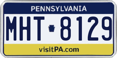 PA license plate MHT8129
