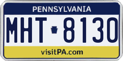 PA license plate MHT8130