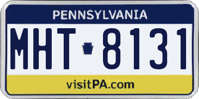 PA license plate MHT8131