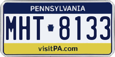 PA license plate MHT8133
