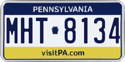 PA license plate MHT8134