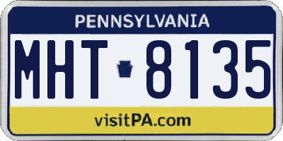 PA license plate MHT8135
