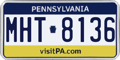 PA license plate MHT8136