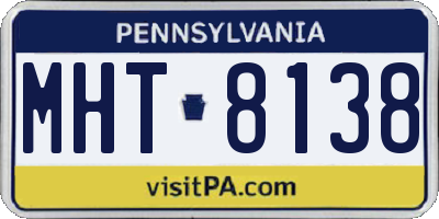 PA license plate MHT8138