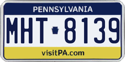 PA license plate MHT8139