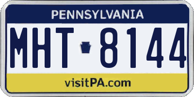 PA license plate MHT8144