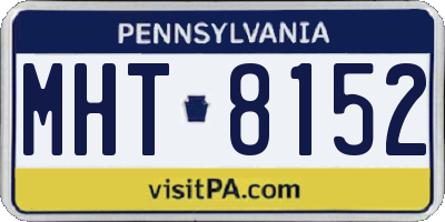 PA license plate MHT8152