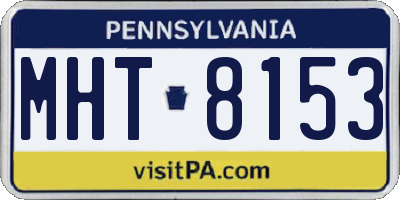 PA license plate MHT8153