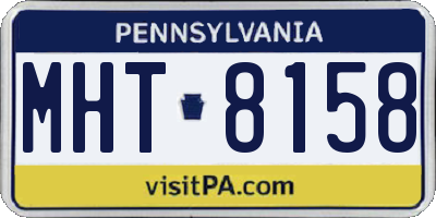 PA license plate MHT8158