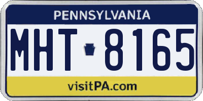 PA license plate MHT8165