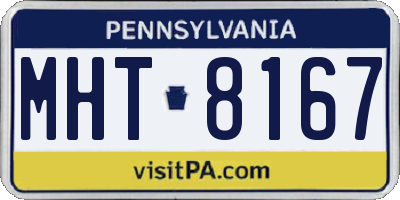 PA license plate MHT8167