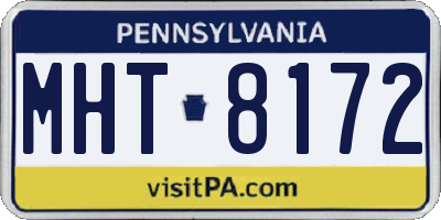 PA license plate MHT8172