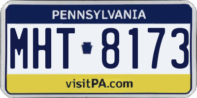 PA license plate MHT8173