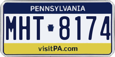 PA license plate MHT8174