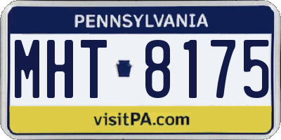 PA license plate MHT8175