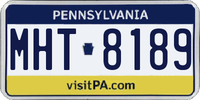 PA license plate MHT8189