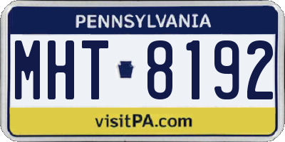 PA license plate MHT8192