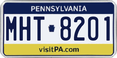 PA license plate MHT8201