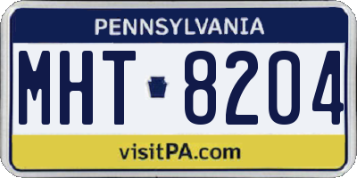 PA license plate MHT8204