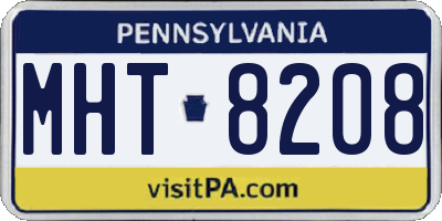 PA license plate MHT8208