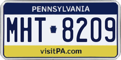 PA license plate MHT8209