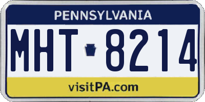 PA license plate MHT8214