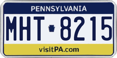 PA license plate MHT8215