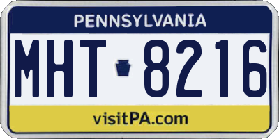 PA license plate MHT8216