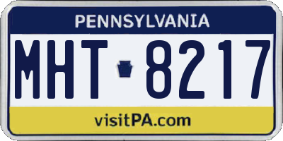 PA license plate MHT8217