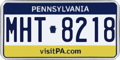 PA license plate MHT8218