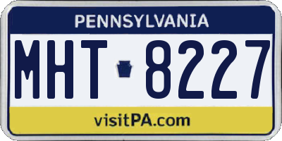 PA license plate MHT8227