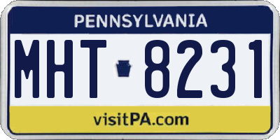 PA license plate MHT8231
