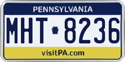 PA license plate MHT8236