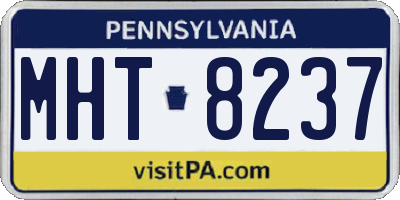 PA license plate MHT8237