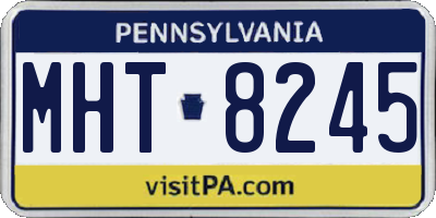 PA license plate MHT8245