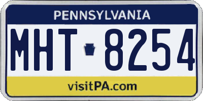 PA license plate MHT8254