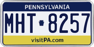 PA license plate MHT8257