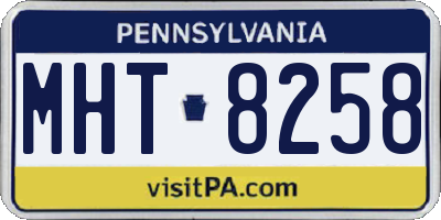 PA license plate MHT8258