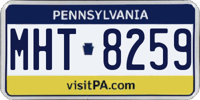 PA license plate MHT8259