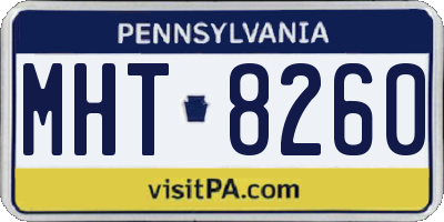 PA license plate MHT8260