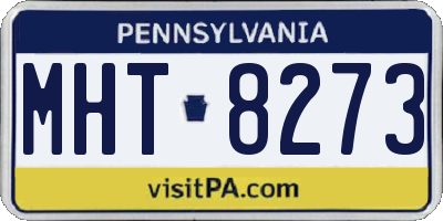 PA license plate MHT8273