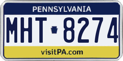 PA license plate MHT8274
