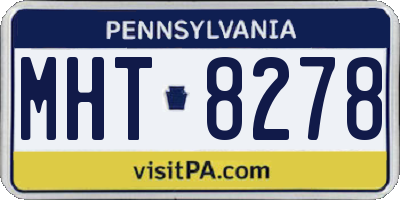 PA license plate MHT8278