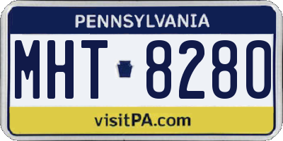 PA license plate MHT8280