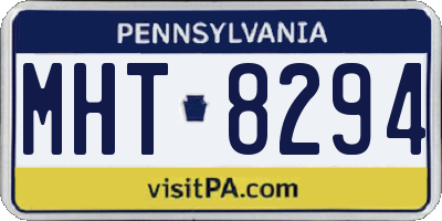 PA license plate MHT8294