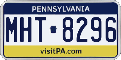 PA license plate MHT8296
