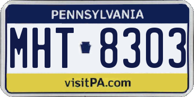 PA license plate MHT8303